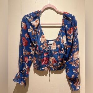 Urban Outfitters Blue Floral Top
